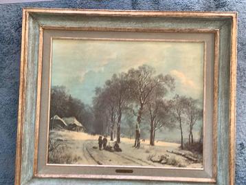 Reproductie “Winterlandschap M.Koekoek” op linnen beschikbaar voor biedingen