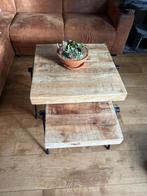 Mango houten salontafel set van twee, Huis en Inrichting, Tafels | Salontafels, Ophalen, Gebruikt, Vierkant, 50 tot 100 cm