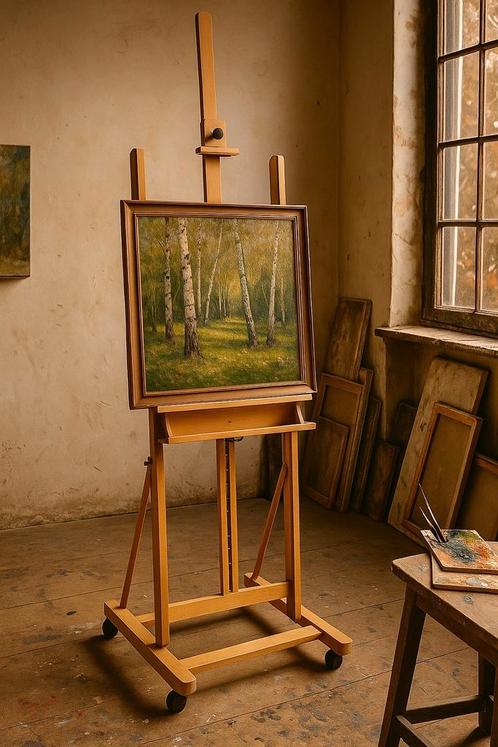 groot atelier schildersezel op wielen, Hobby en Vrije tijd, Schilderen, Zo goed als nieuw, Ezel, Ophalen