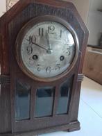 Antieke Tafelklok Hout met Geslepen Glas, Antiek en Kunst, Ophalen of Verzenden