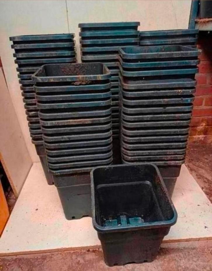 Kweekpotten plantenpotten bloempotten containers 11 liter, Tuin en Terras, Bloempotten, Gebruikt, Balkon, Tuin, Vierkant, Ophalen of Verzenden