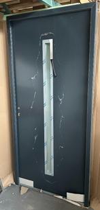 Stalen aluminium garagedeur / voordeur 100 x 210 cm Links, Gebruikt, 80 tot 100 cm, Ophalen of Verzenden, Buitendeur