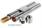 ADORINI  RVS SIGARENKOKER + BEVOCHTIGER VOOR 2 SIGAREN  sk02, Verzenden, Nieuw, Tabaksdoos of Verpakking