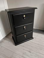 Zwart kastje met 3 lades, Huis en Inrichting, Ophalen, 50 tot 100 cm, Zo goed als nieuw, 3 of 4 laden