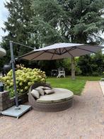 Zweefparasol met verrijdbare voet, Gebruikt, Kantelbaar, Ophalen of Verzenden, Zweefparasol