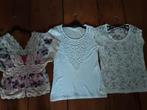 3x shirtje met kant maat S, Wit, Ophalen of Verzenden, Zo goed als nieuw, Korte mouw