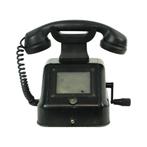 Oude Zwarte Telefoon Met Draaihendel Metaal Bakeliet Siemens, Antiek en Kunst, Ophalen of Verzenden