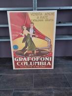 Vintage Grafofoni Columbia op Canvas, Ophalen, Gebruikt, Reclamebord