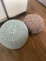 2 leuke poefen zgan, Ophalen of Verzenden, Zo goed als nieuw, Rond, Minder dan 50 cm