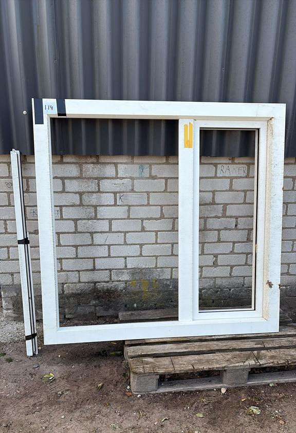 (114) Nieuw kunststof raamkozijn draai kiep, Kunststof, Raamkozijn, Nieuw, 75 tot 150 cm