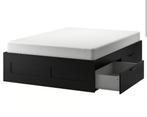 IKEA BRIMNES
Bed met opberglades, zwart, 140x200 cm, Ophalen, Zwart, Tweepersoons, 140 cm
