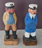 2 Handgesneden zeemannen - 16 cm hoog, Antiek en Kunst, Ophalen of Verzenden