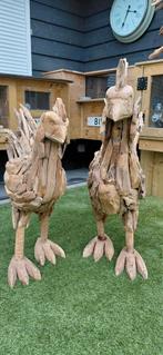 Handgemaakte Teakhouten Beelden: Paarden & Kippen, Tuin en Terras, Tuinbeelden, Ophalen, Nieuw, Hout, Dierenbeeld