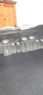 7 nostalgische vooroorlogse  glazen keukenpotten /glas, Ophalen, Gebruikt, Glas, Pot, Bus of Blik