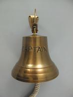 Messing Scheepsbel CAPTAIN - H.25-D.18cm, Ophalen of Verzenden, Brons