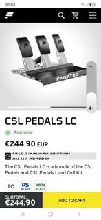 Nieuwe Fanatec CSL pedalen incl.Loadcel kit, Computers en Software, Joysticks, Ophalen, Nieuw