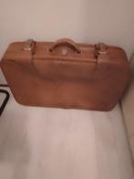 Retro koffer bruin cognac leer 70x15x48 cm, Sieraden, Tassen en Uiterlijk, Koffers, Ophalen, Zo goed als nieuw, Leer