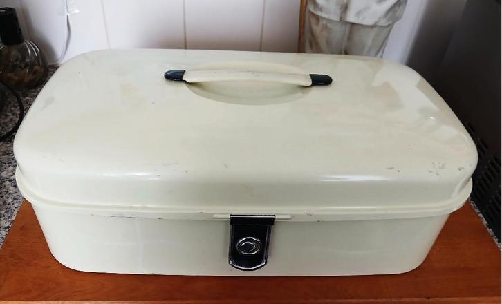 Vintage Brabantia broodtrommel gebroken wit, Verzamelen, Retro, Huis en Inrichting, Ophalen of Verzenden