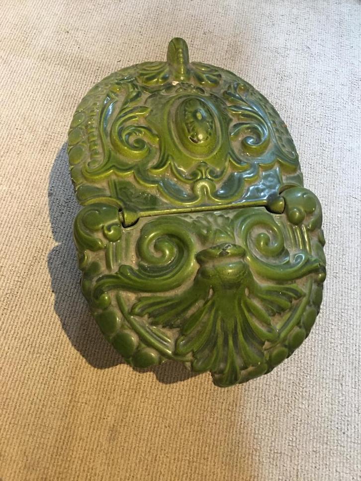 Oude gietijzeren kolenkit met emaille deksel, Antiek en Kunst, Antiek | Woonaccessoires, Ophalen