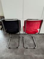 6 Gispen 101 eetkamerstoelen, ribstof, Dutch Originals, Huis en Inrichting, Stoelen, Ophalen, Gebruikt, Metaal, Vijf, Zes of meer stoelen