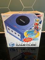 Gamecube in doos, Spelcomputers en Games, Spelcomputers | Nintendo GameCube, Ophalen, Gebruikt, Met 2 controllers, Met geheugenkaart