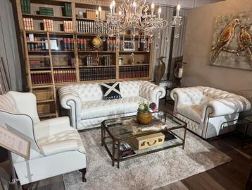 SHOWROOMMODEL  Leicester chesterfield bankstel 3-1-1 wit beschikbaar voor biedingen