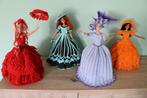 4 barbie's met gehaakte jurken, Ophalen of Verzenden, Zo goed als nieuw, Pop