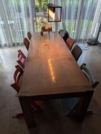 Mooie eiken eettafel 2,60 lang, Ophalen, Gebruikt, Eikenhout, 200 cm of meer