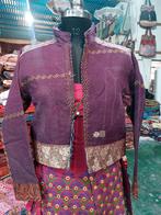 Kantha jasje met Kashmiri borduursels, maat M/L, Kleding | Dames, Maat 38/40 (M), Verzenden, Paars, Nieuw