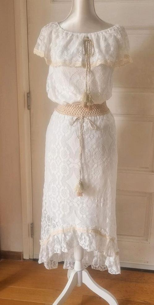 Nieuwe Ibiza stijl set van rok en top maat S (en kleine M), Kleding | Dames, Rokken, Nieuw, Maat 36 (S), Wit, Onder de knie, Ophalen of Verzenden
