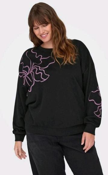 Zwart/paars sweater Carodessa van Only Carmakoma Maat 46/48 beschikbaar voor biedingen