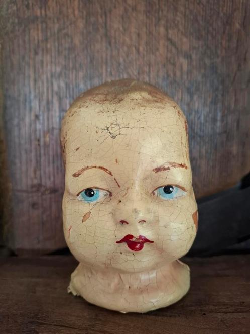 Poppen hoofd, Antiek en Kunst, Curiosa en Brocante, Ophalen of Verzenden