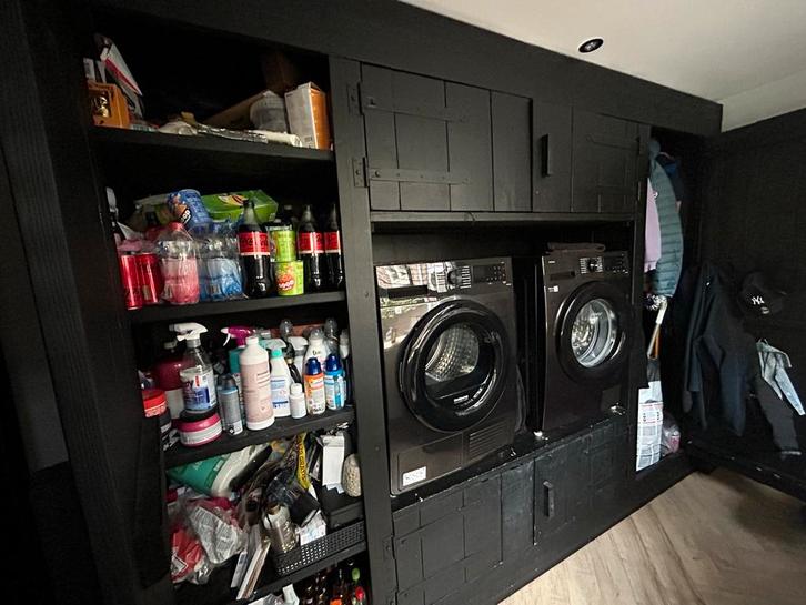 Kast, opberg kast, wasmachine / droger kast, stijger hout, Huis en Inrichting, Kasten | Overige, Zo goed als nieuw, Ophalen