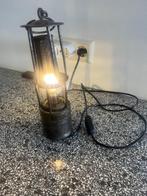 Mijnwerkerslamp met elektrich verlichtings lampje, Antiek en Kunst, Antiek | Lampen, Ophalen of Verzenden