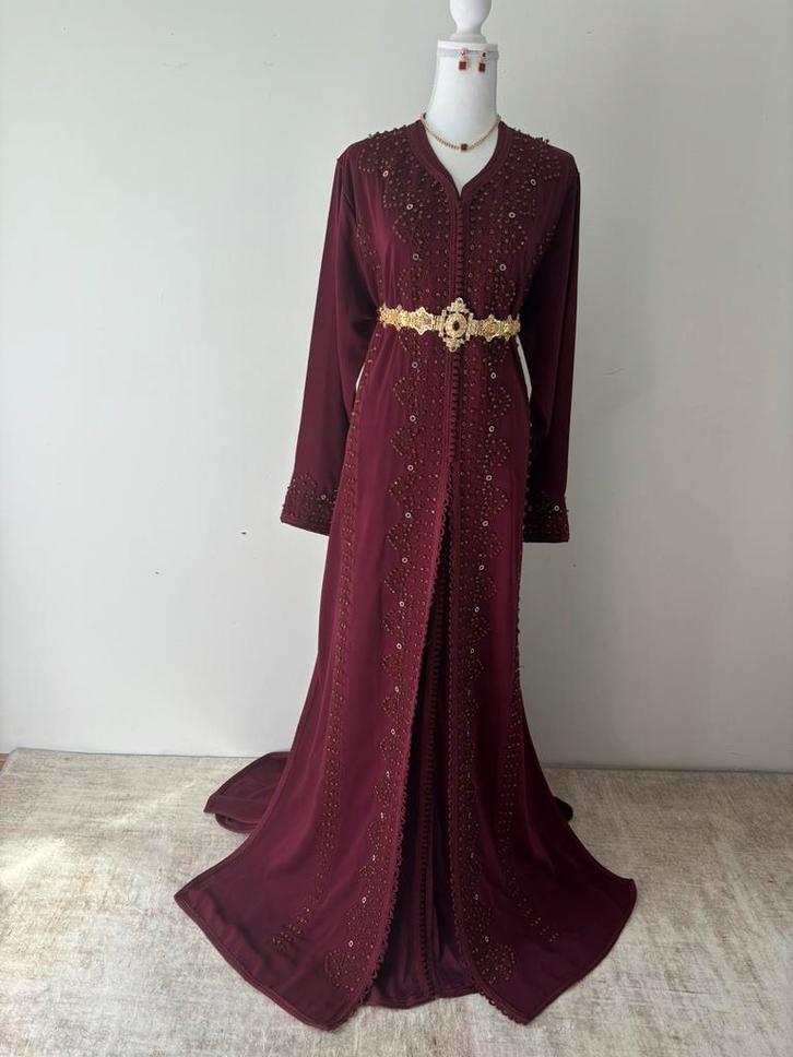 Takchita te HUUR, Kleding | Dames, Gelegenheidskleding, Zo goed als nieuw, Overige typen, Maat 46/48 (XL) of groter, Blauw, Ophalen