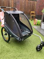 Thule Coaster XT fietskar + 4 stuks Thule asbevestiging, Fietsen en Brommers, Ophalen, Opvouwbaar, Kinderkar, 40 tot 60 kg