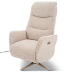 Moderne electrische relax fauteuil met beige poot voorraad!, Huis en Inrichting, Fauteuils, Ophalen of Verzenden, Nieuw, Stof