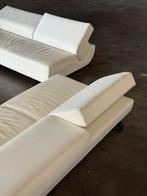 Leolux B-flat Design Bank | Leer, Gebruikt, Bank Bankstel Sofa Zithoek Chaise Lounge Ottomane Zit Zetel, 75 tot 100 cm, Ophalen of Verzenden
