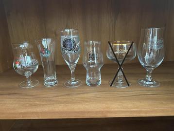 5 diverse bierglazen voor verzamelaar beschikbaar voor biedingen