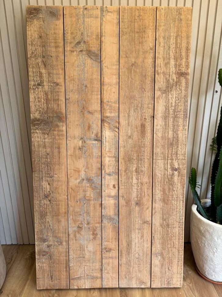 Eettafel | staal | industrieel | steigerhout | uniek, Huis en Inrichting, Tafels | Eettafels, Zo goed als nieuw, 50 tot 100 cm