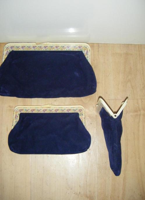 Gave set oude tasjes,fluweel,art deco stijl,design,retro,zgs, Antiek en Kunst, Curiosa en Brocante, Ophalen of Verzenden