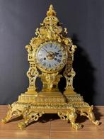 (35) Franse Bronzen Regency Pendule ca.1880 opnieuw verguld, Antiek en Kunst, Antiek | Klokken, Ophalen of Verzenden