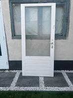 Witte Achterdeur met Glas, Ophalen, Gebruikt, 80 tot 100 cm, 200 tot 215 cm