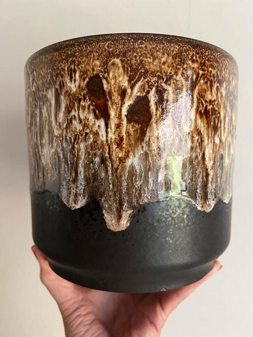 Vintage Scheurich Germany Bloempot Fat Lava Druipglazuur Ø18, Antiek en Kunst, Antiek | Keramiek en Aardewerk, Ophalen of Verzenden