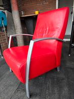 Montel lederen fauteuils met glazen salontafel, Gebruikt, 75 tot 100 cm, Ophalen of Verzenden, 75 tot 100 cm