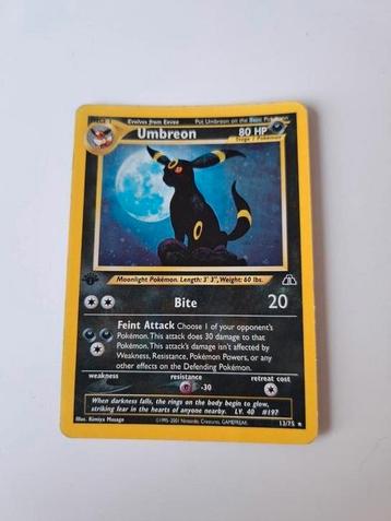 Pokemon kaart, Umbreon 1st edition beschikbaar voor biedingen