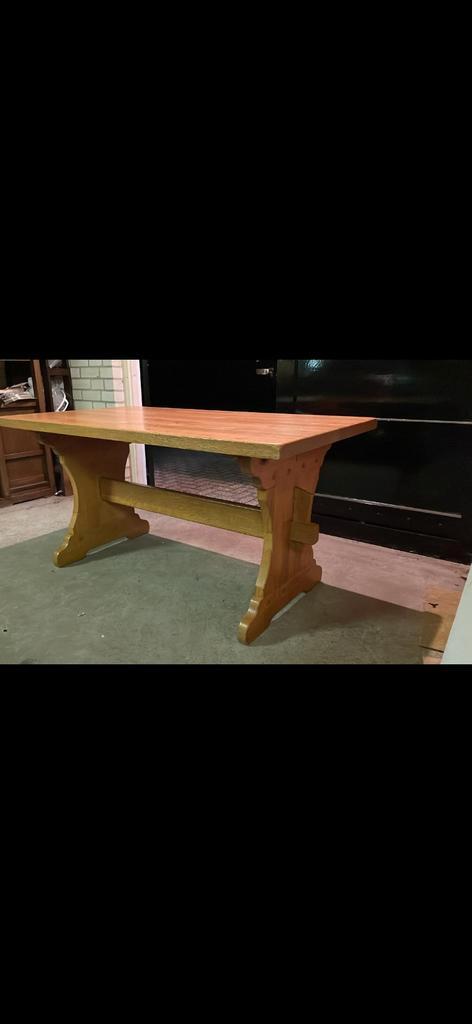 Houten Eettafel - Robuust en Stijlvol, Huis en Inrichting, Tafels | Eettafels, Gebruikt, 50 tot 100 cm, Rechthoekig, Ophalen of Verzenden