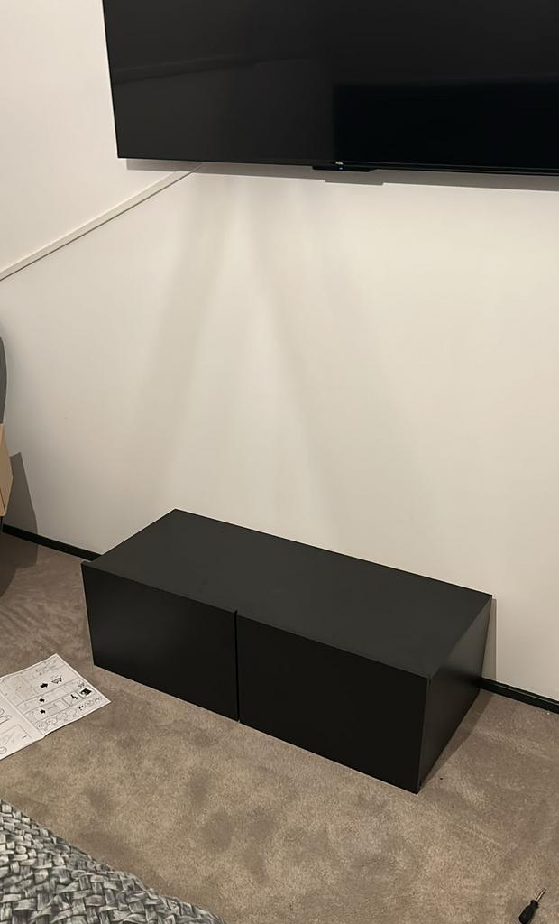 TV meubel Calgary mat zwart // 100 cm, Huis en Inrichting, Kasten | Televisiemeubels, Zo goed als nieuw, Minder dan 100 cm, 50 tot 100 cm