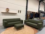 Nieuw Design on Stock Bloq Bank 3 & 2,5 zits Groen stof Poef, 75 tot 100 cm, Ophalen of Verzenden, Rechte bank, Stof
