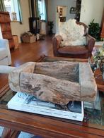Franse Brocante Houten Trog - Mangelbak handmade deco, Antiek en Kunst, Curiosa en Brocante, Ophalen of Verzenden